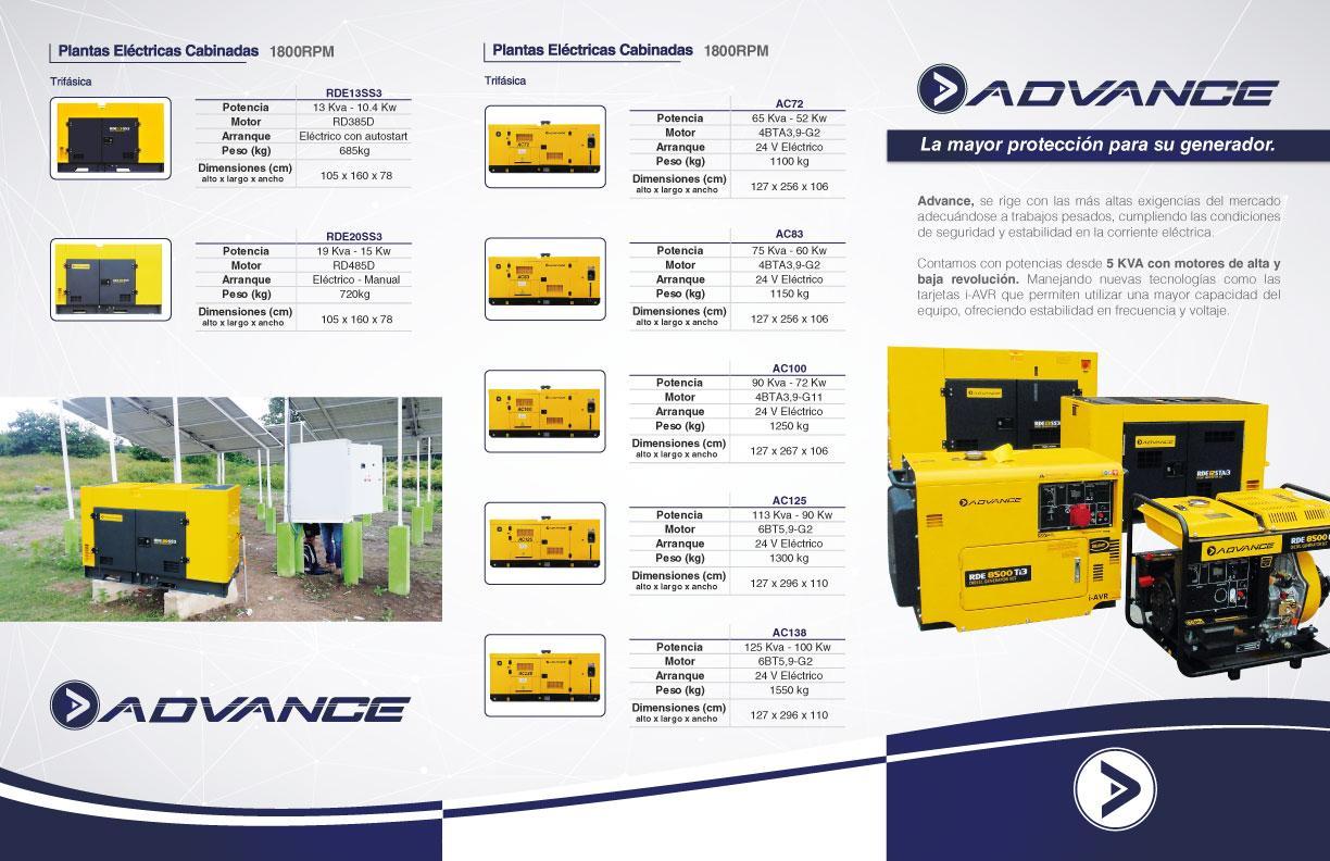 Catálogo Plantas Eléctricas Advance